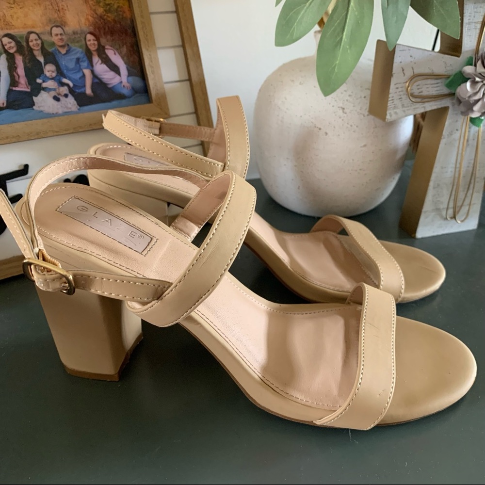 Nude Block Heels